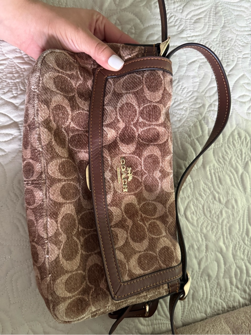 Coach Brown Etta Small Flap Shoulder Bag